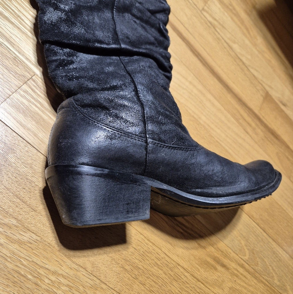 Black Leather Western Style Women's Boots Vintage, Size 6.5 - Picture 10 of 10